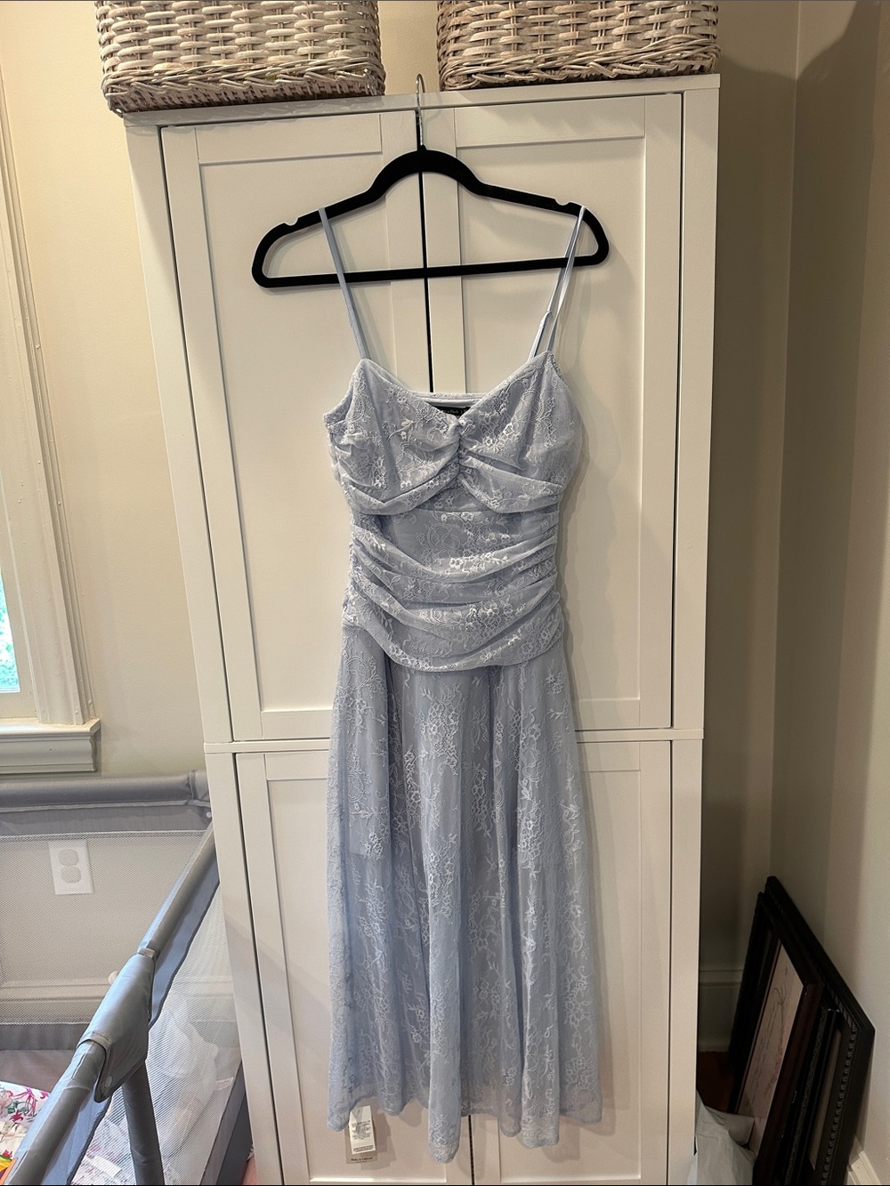 Abercrombie & Fitch Light Blue Lace Spaghetti Strap Dress